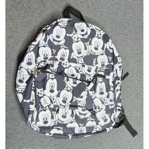 Disney Mickey Mouse Face Backpack Rucksack Bag White Black Pattern Cartoon